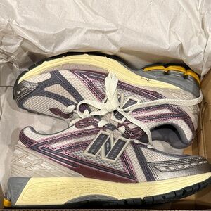 New Balance Women's Running Sneakers in Cream, Purple & Yellow Accents